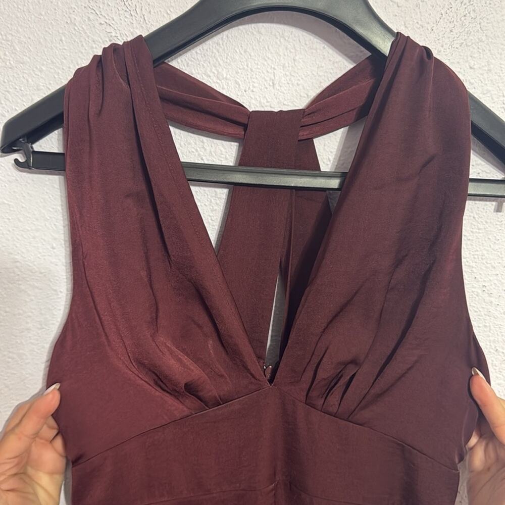 NWT Banana Republic Women Elegant Burgundy Sleeveless cocktail Midi Dress Size 4 - Picture 2 of 8